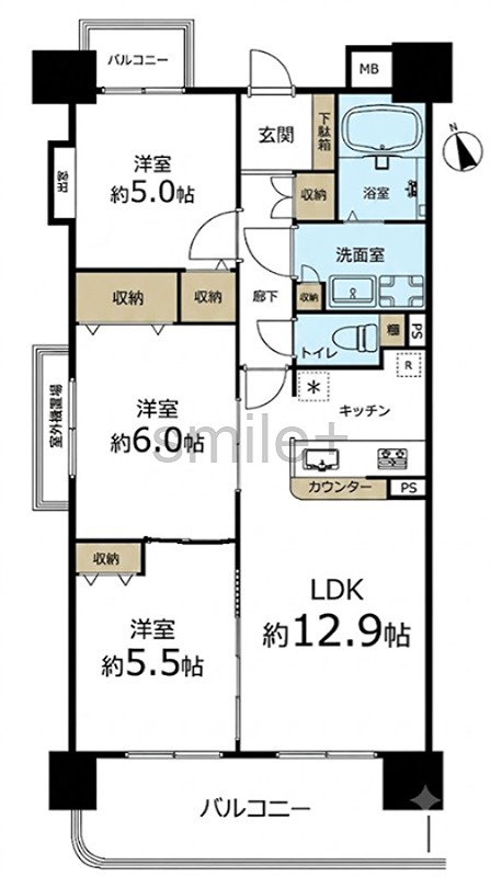 アマネセール東古松 間取図・土地図