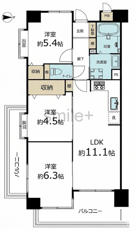 シティパル野田公園 間取図・土地図