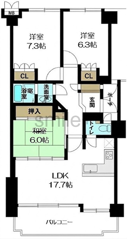 サーパス東古松第２ 間取図・土地図
