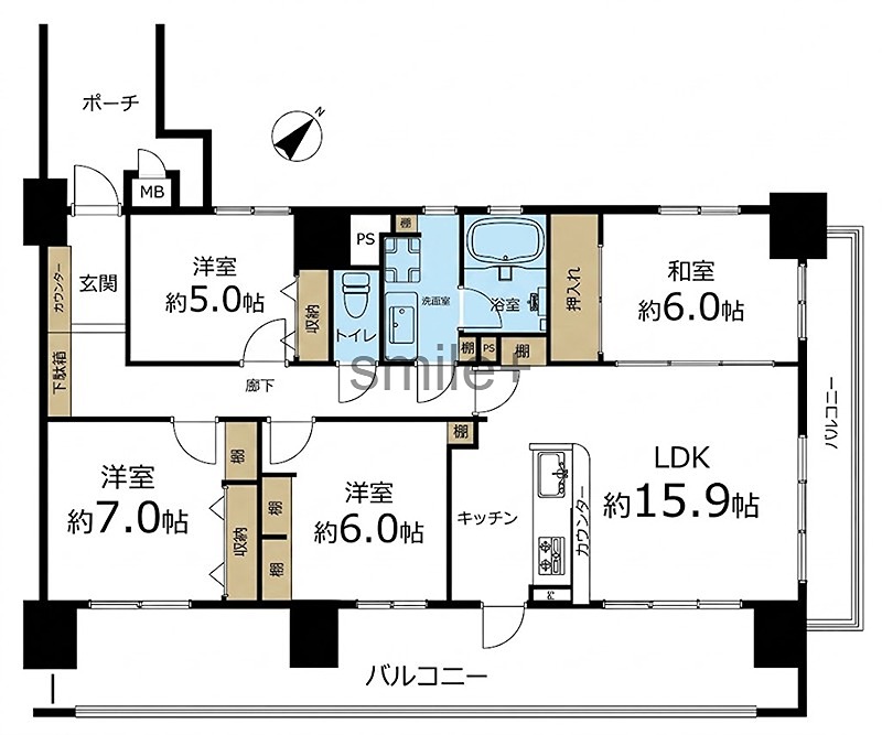 サーパス老松町 間取図・土地図