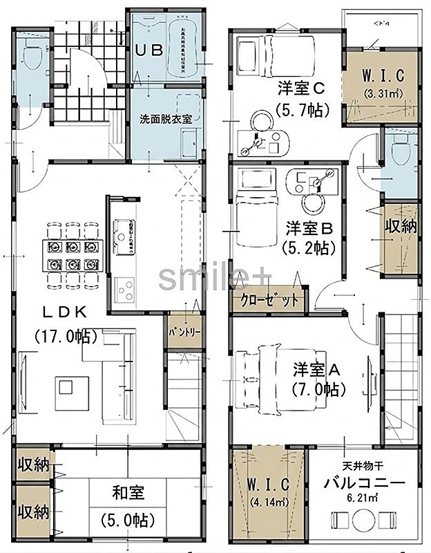 よかタウン岡山市北区久米１期＊仲介手数料無料＊360°パノラマツアー掲載中＊ 間取図・土地図