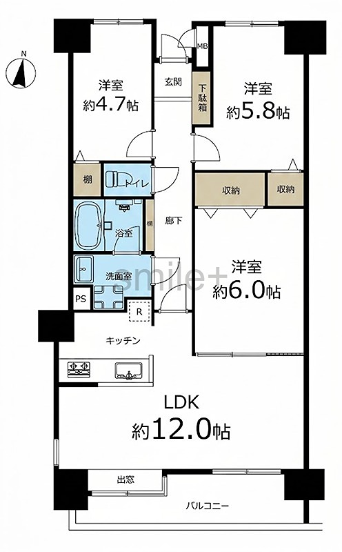 ライオンズマンション倉敷 間取図・土地図