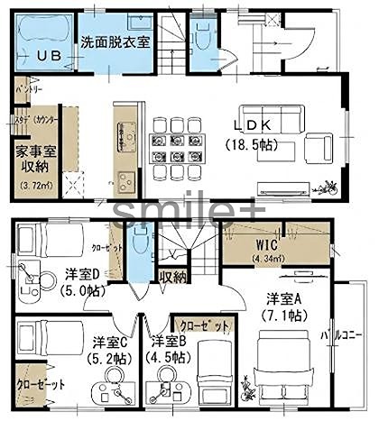 よかタウン岡山市北区花尻あかね町１期＊仲介手数料無料＊ 間取図・土地図