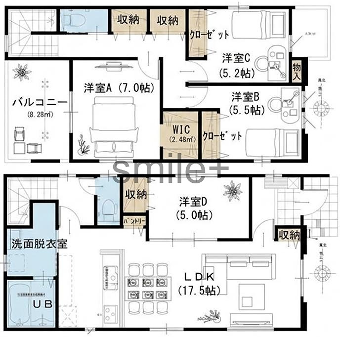 よかタウン岡山市北区花尻あかね町１期＊仲介手数料無料＊ 間取図・土地図