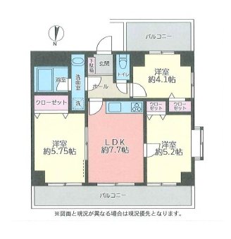 ライオンズマンション東青梅第3 / 3階 間取図・土地図