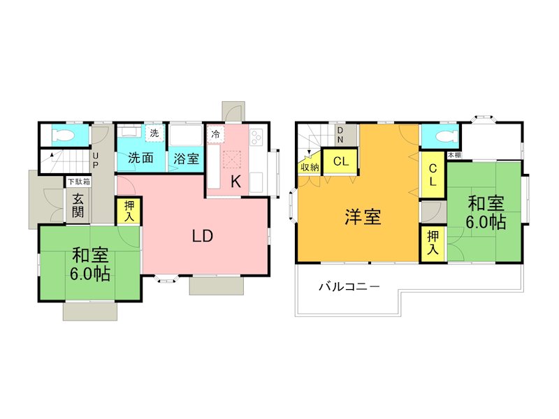 売戸建住宅 小作 間取図・土地図