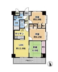ダイアパレス河辺第二 / ２階 間取図・土地図