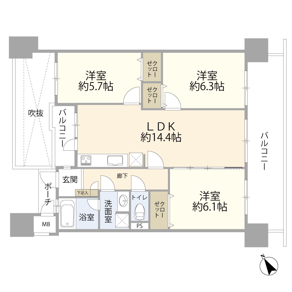 サングレート井尻駅前 間取図・土地図