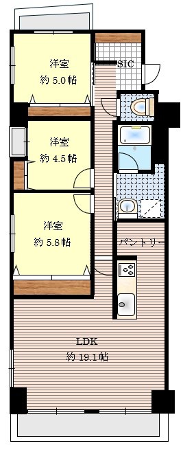 東急ドエルアルス桜坂 間取図・土地図