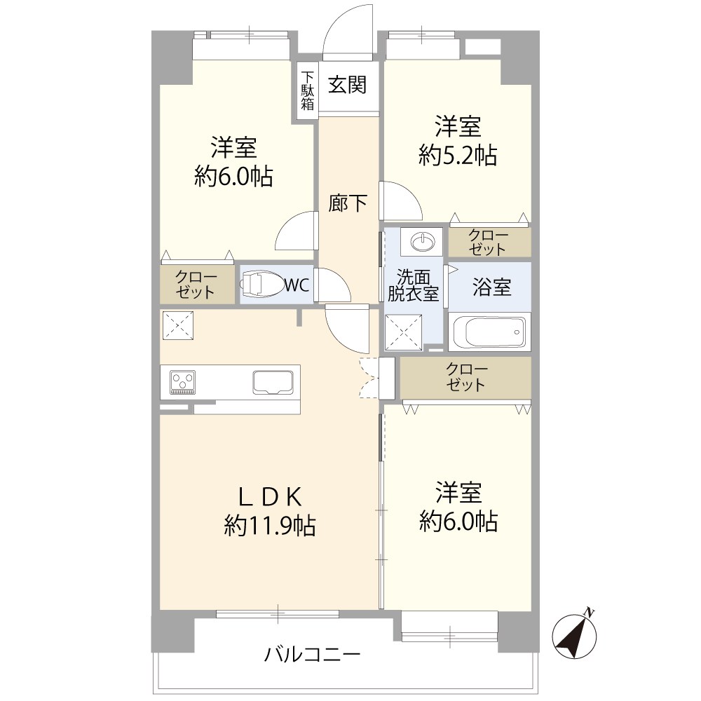 クローバーマンション空港東Ⅱ 間取図・土地図