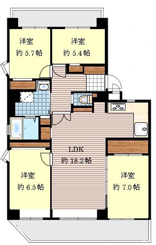 パストラルハイム六本松 間取図・土地図