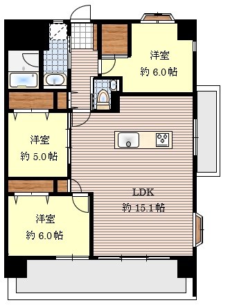 ロイヤルマンション別府 間取図・土地図