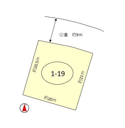 知多郡南知多町大字片名字浜山1番19 間取図・土地図