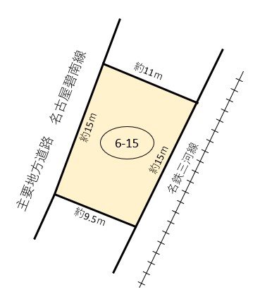 愛知県高浜市新田町三丁目6番15 間取図・土地図