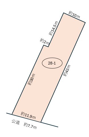 弥富市神戸七丁目28番1 間取図・土地図