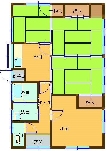 酒田市若宮町二丁目 間取り図