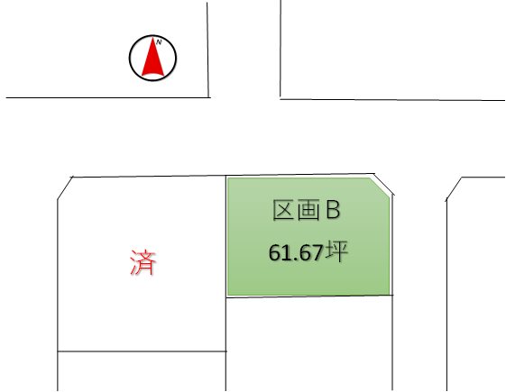 中田町土地　区画B 間取り図