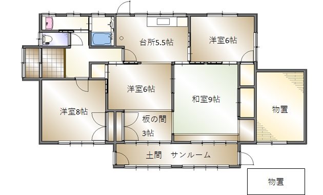 酒田市駅東一丁目 間取り図