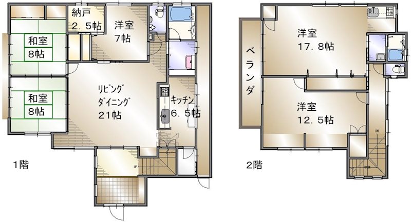 酒田市富士見町三丁目 間取り図