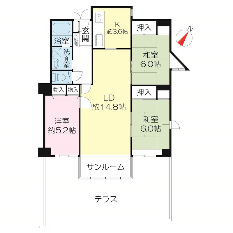 千里山ロイヤルマンション２番街 204号室 間取り図