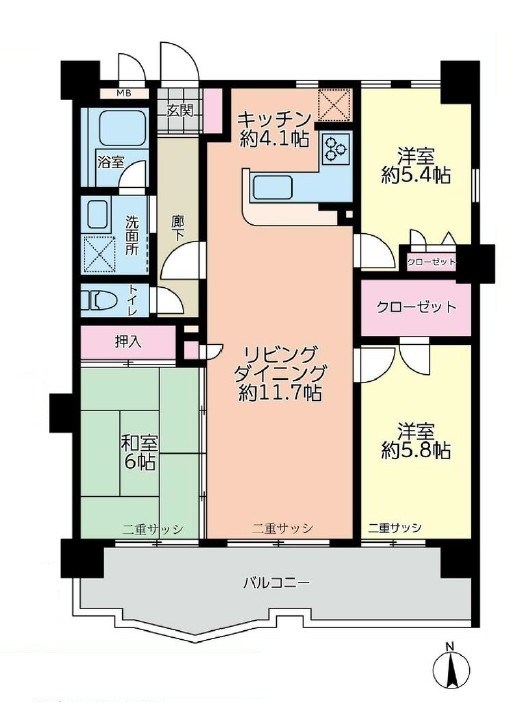 ドメス稲田堤 間取図・土地図