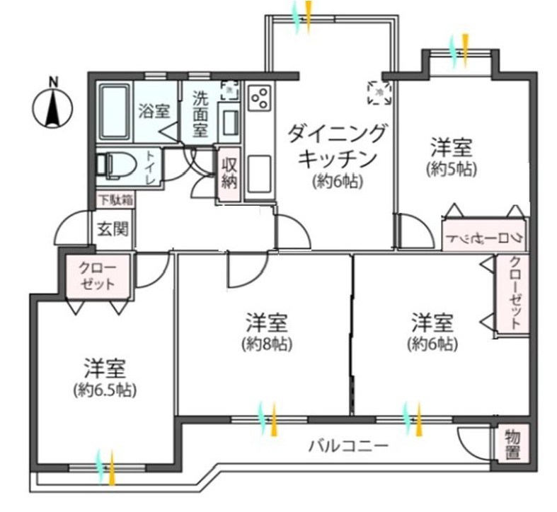 宮前平グリーンハイツ26号棟 間取図・土地図