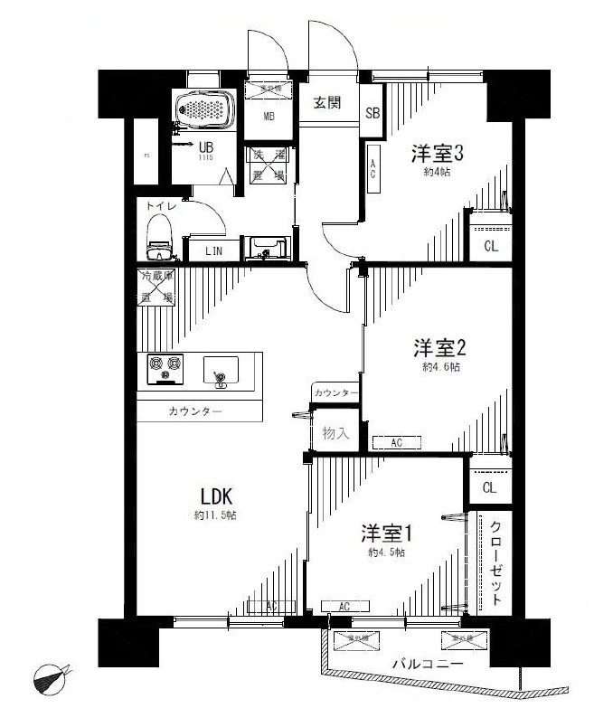 東急ドエル江田ビレジA棟 間取図・土地図