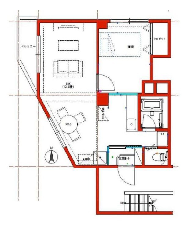 南幸第1KSマンション 間取図・土地図