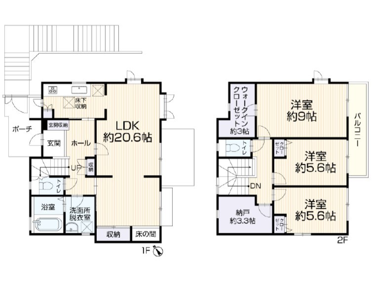 川崎市宮前区西野川3丁目戸建 間取図・土地図