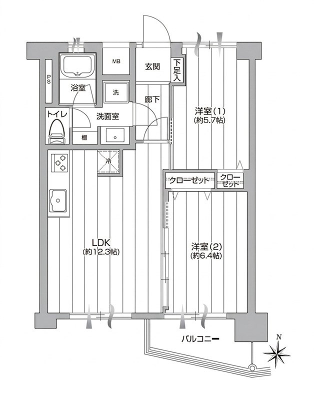 東急ドエル江田ビレジB棟 間取図・土地図