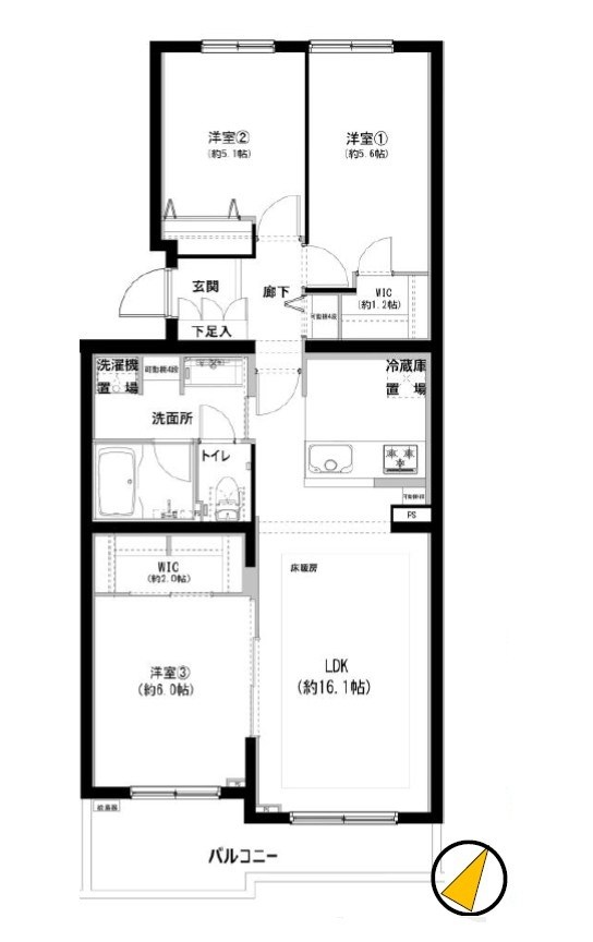 サンビームヒルズ西菅4号棟 間取図・土地図