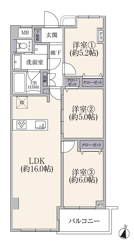 鷺沼ハイライズ 間取図・土地図