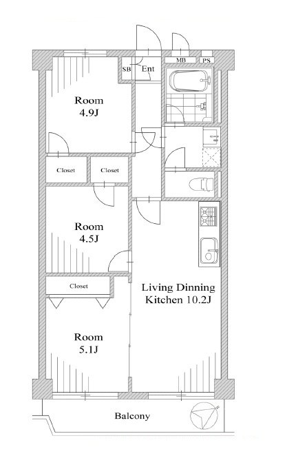京王向ヶ丘マンション 間取図・土地図