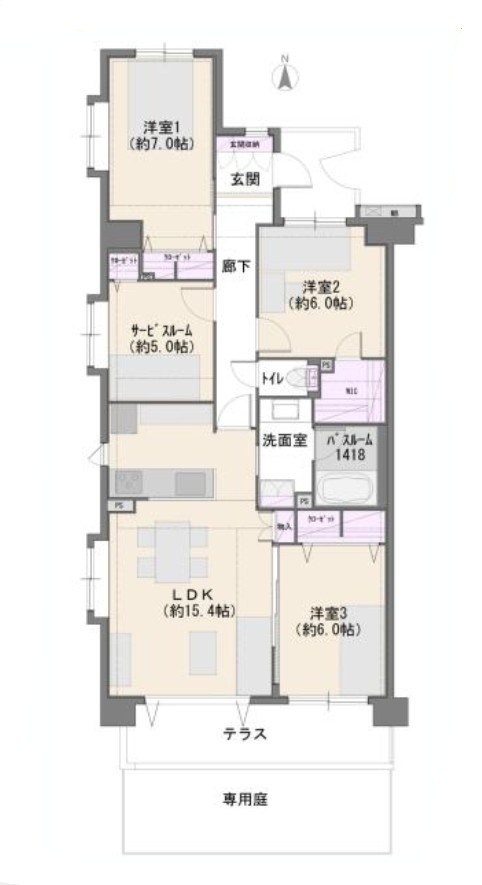 ライオンズプラザ武蔵新城 間取図・土地図