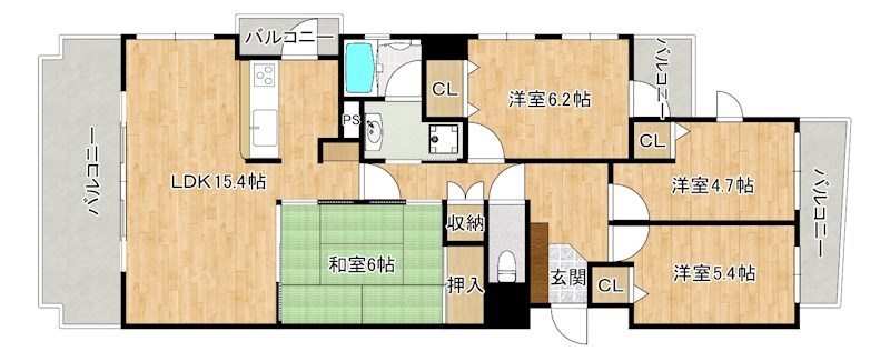 姪浜六丁目 シティハウス 間取り図