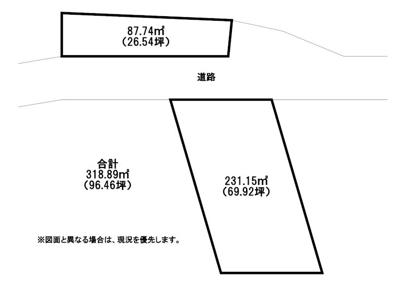 畑谷町土地 間取図・土地図