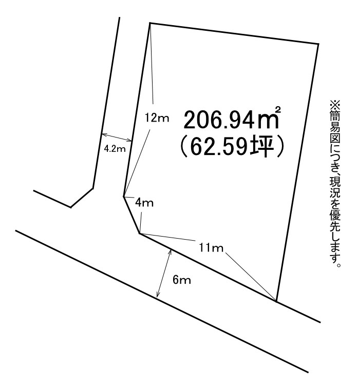 畑谷町土地 間取図・土地図