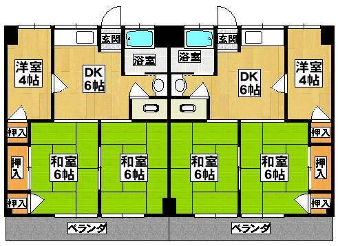 割子川マンション 間取図・土地図