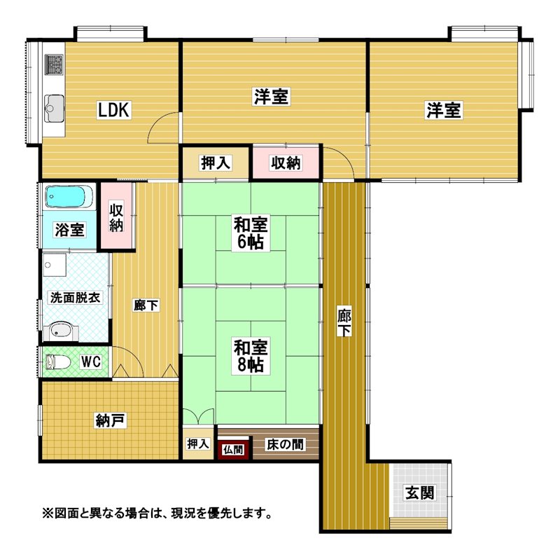 白野江三丁目戸建 間取図・土地図