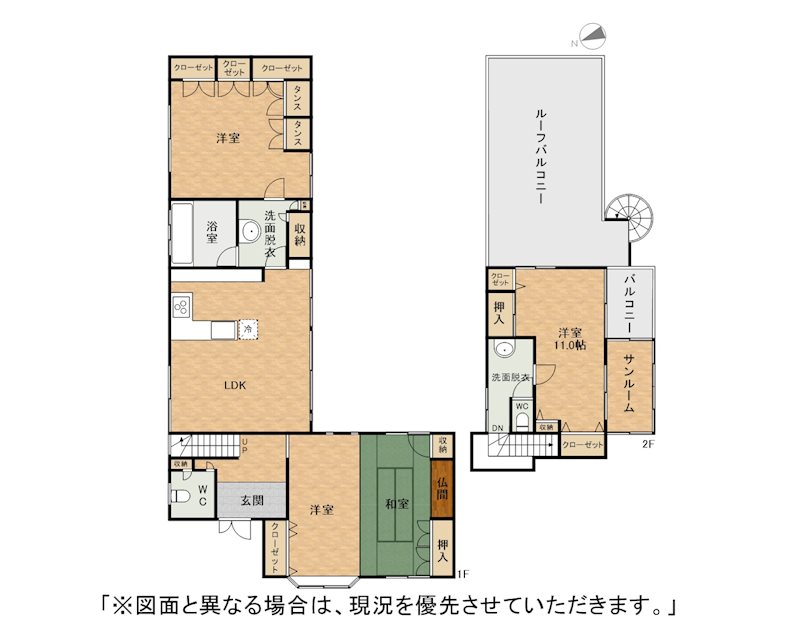 寿山町戸建 間取図・土地図