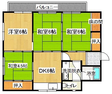 サンリバー三萩野藤マンション 間取図・土地図