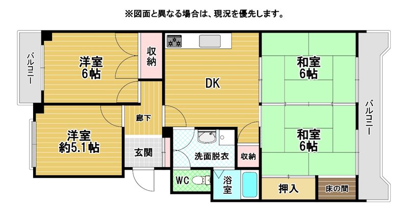 パレス大里 間取図・土地図