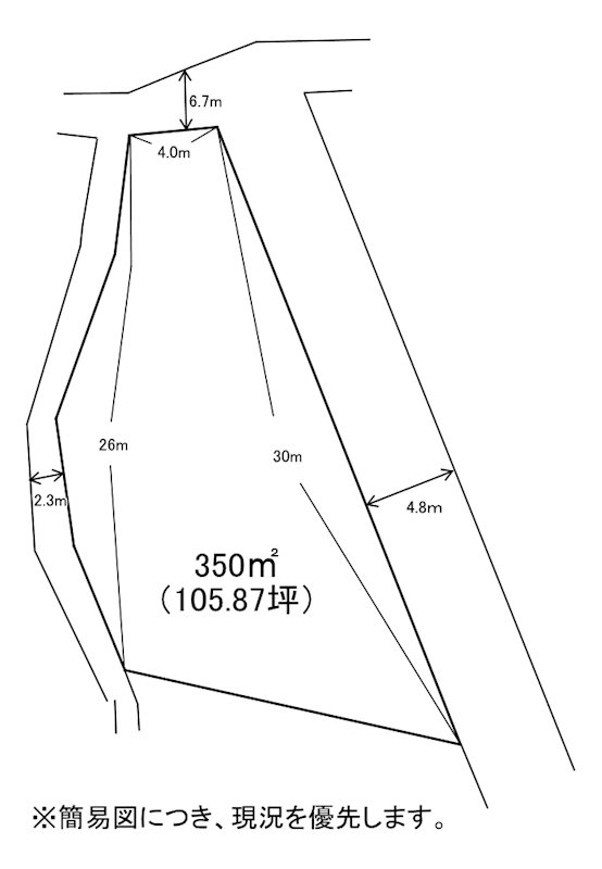 上上津役六丁目８番土地 間取図・土地図