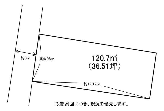 三六町11番4土地 間取図・土地図