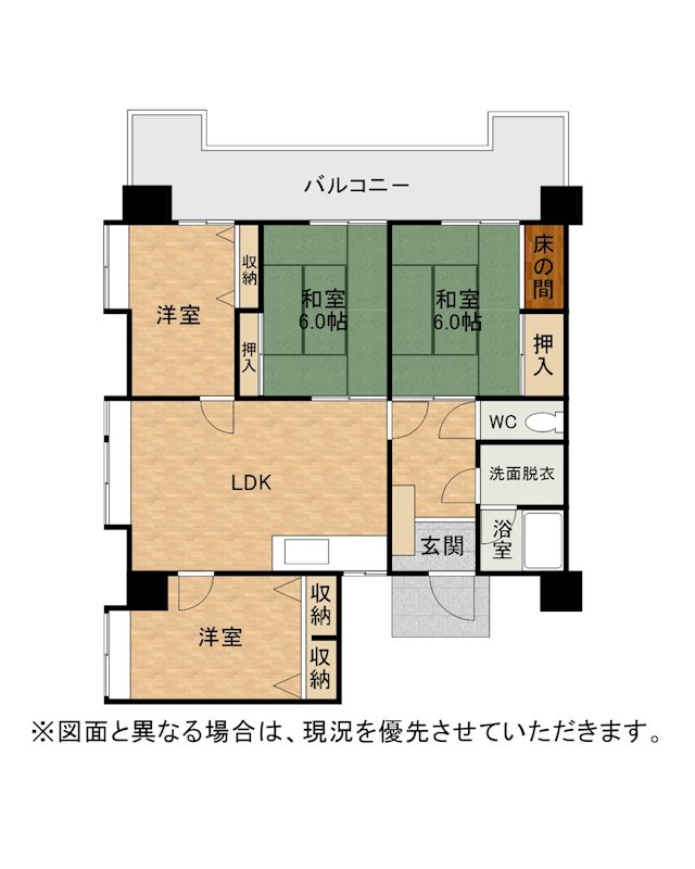 以和貴マンション祝町 間取図・土地図