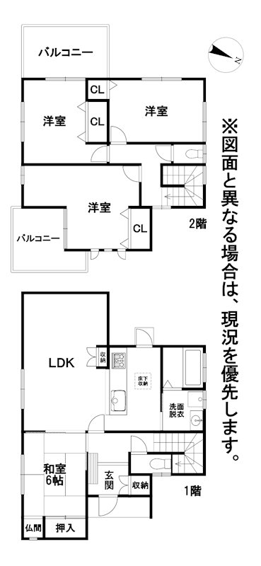 大字蜑住戸建 間取図・土地図