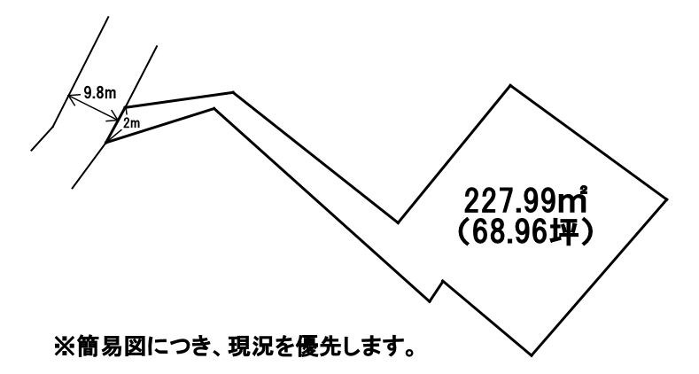 上葛原一丁目2番土地 間取図・土地図