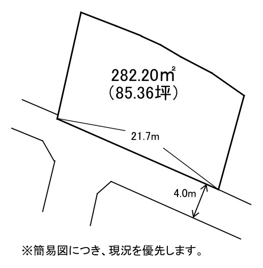 金剛三丁目1662番土地 間取図・土地図