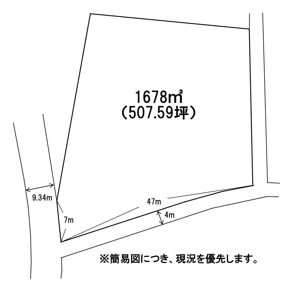 大字蜑住1646番土地 間取図・土地図