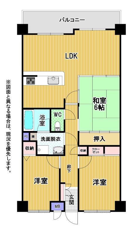 トーカンマンション歯大通り弐番館 間取図・土地図